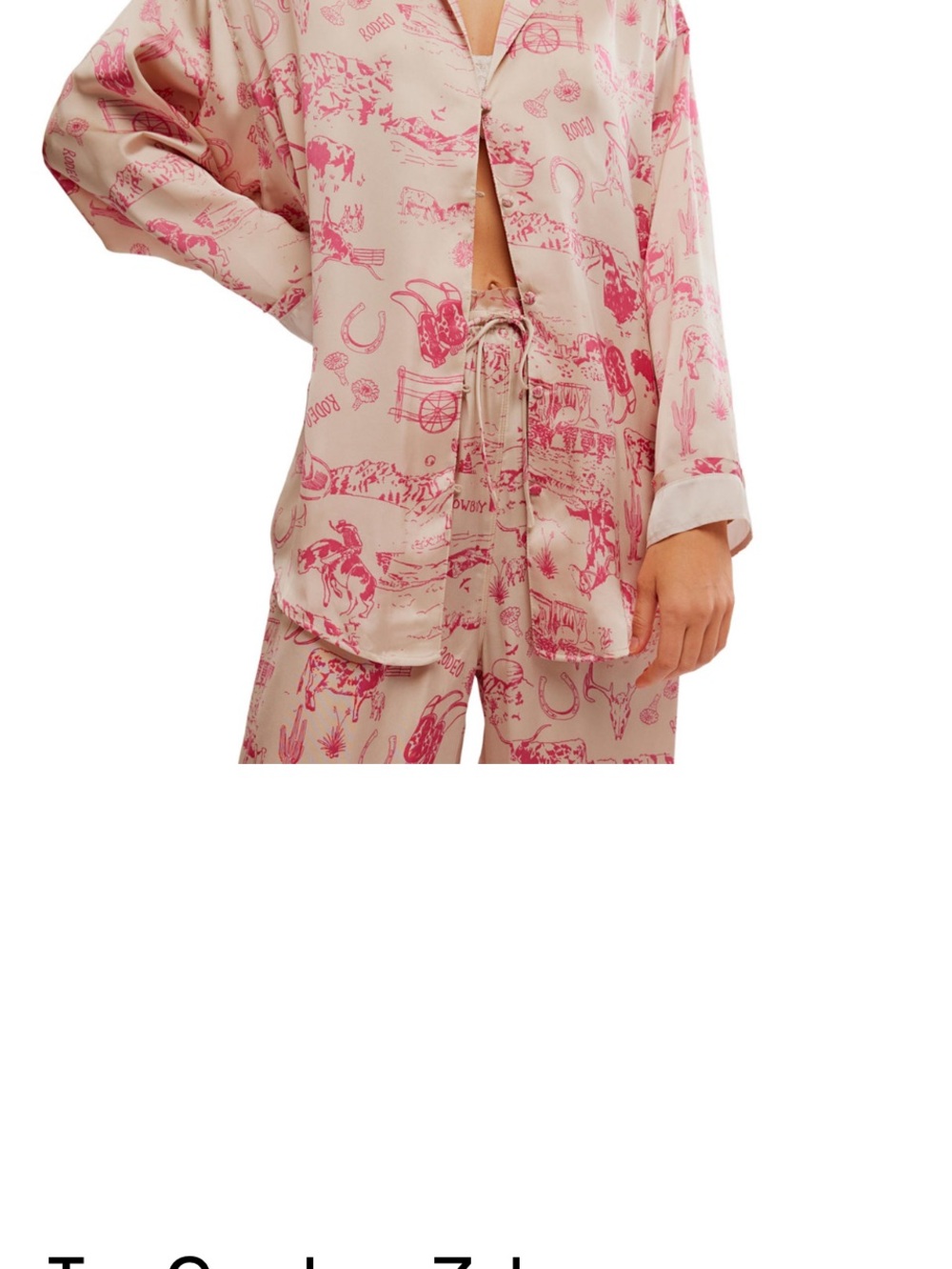 Women's Pink Printed Pajama Set - Brand Unspecified
